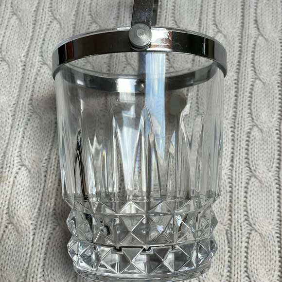 Cristal d'Arques France Mini Ice Bucket With Silver Metal Handle lead crystal - Picture 6 of 11